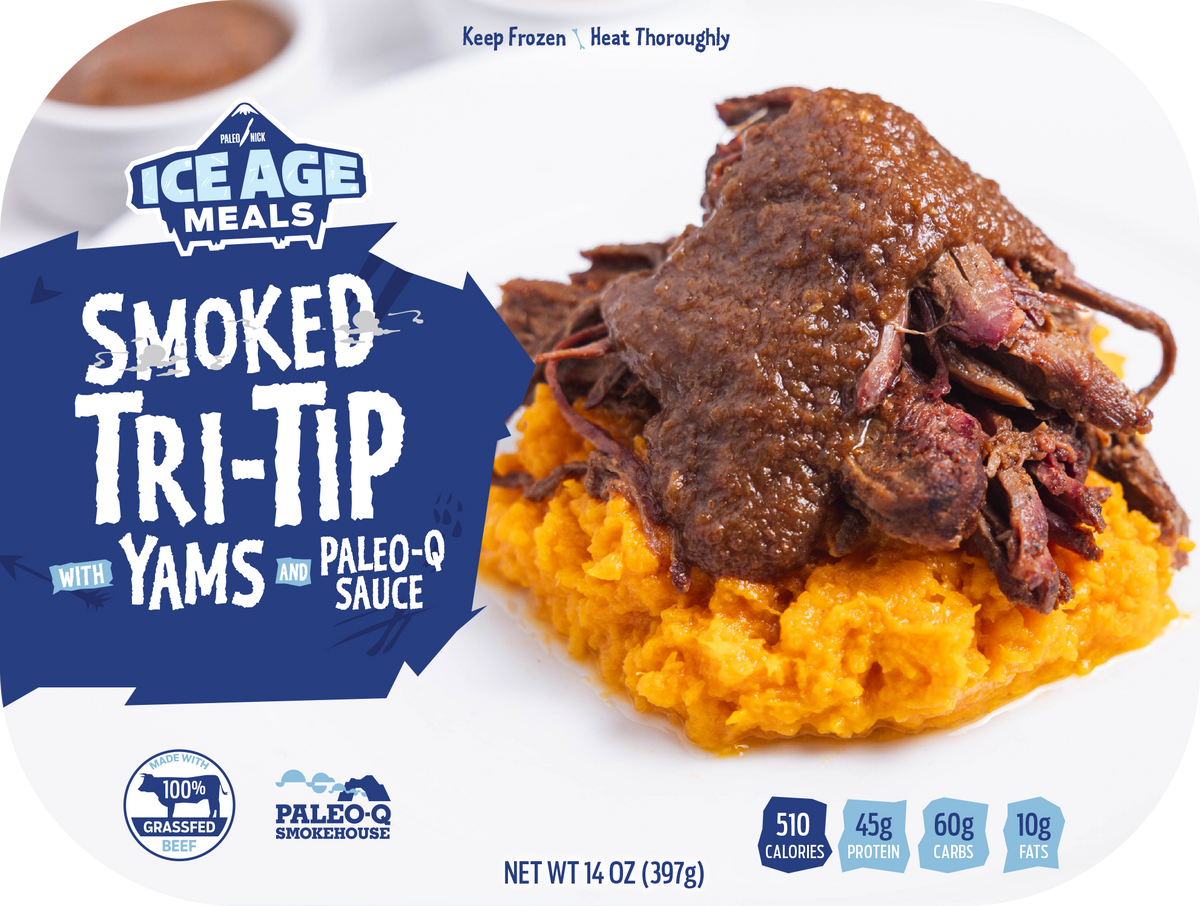 Smoked Grass Fed Tri-Tip with Yams and Paleo Q Sauce